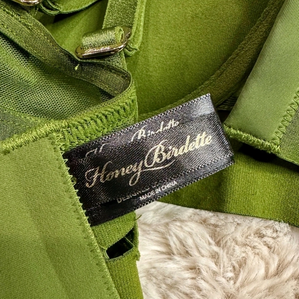 Honey Birdette Green Camo Lingerie 34DD/E Set Note I Have Many Diferents Sizes. - Picture 7 of 11
